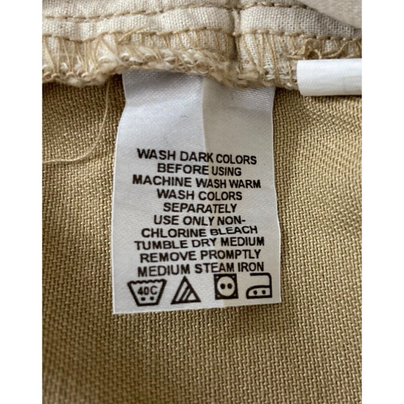 Woman Within 34T Tan Pants Chino Womens Cotton Flat Front Cropped Natural Fit - Picture 6 of 7